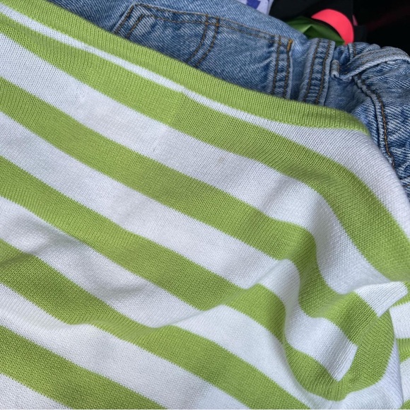 Vintage Sequin Cherry Striped Sweater Shirt - Picture 4 of 4